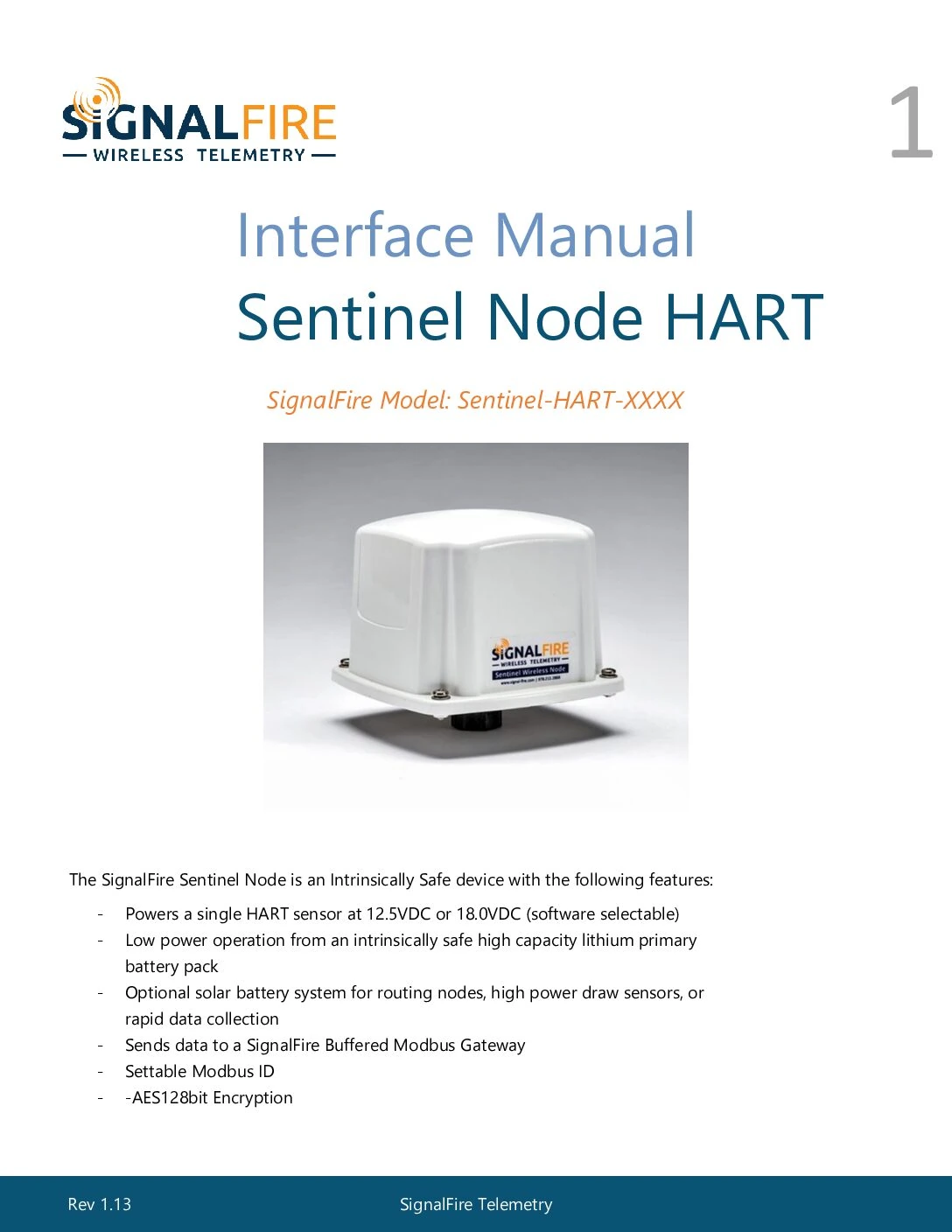 Sentinel – HART Manual