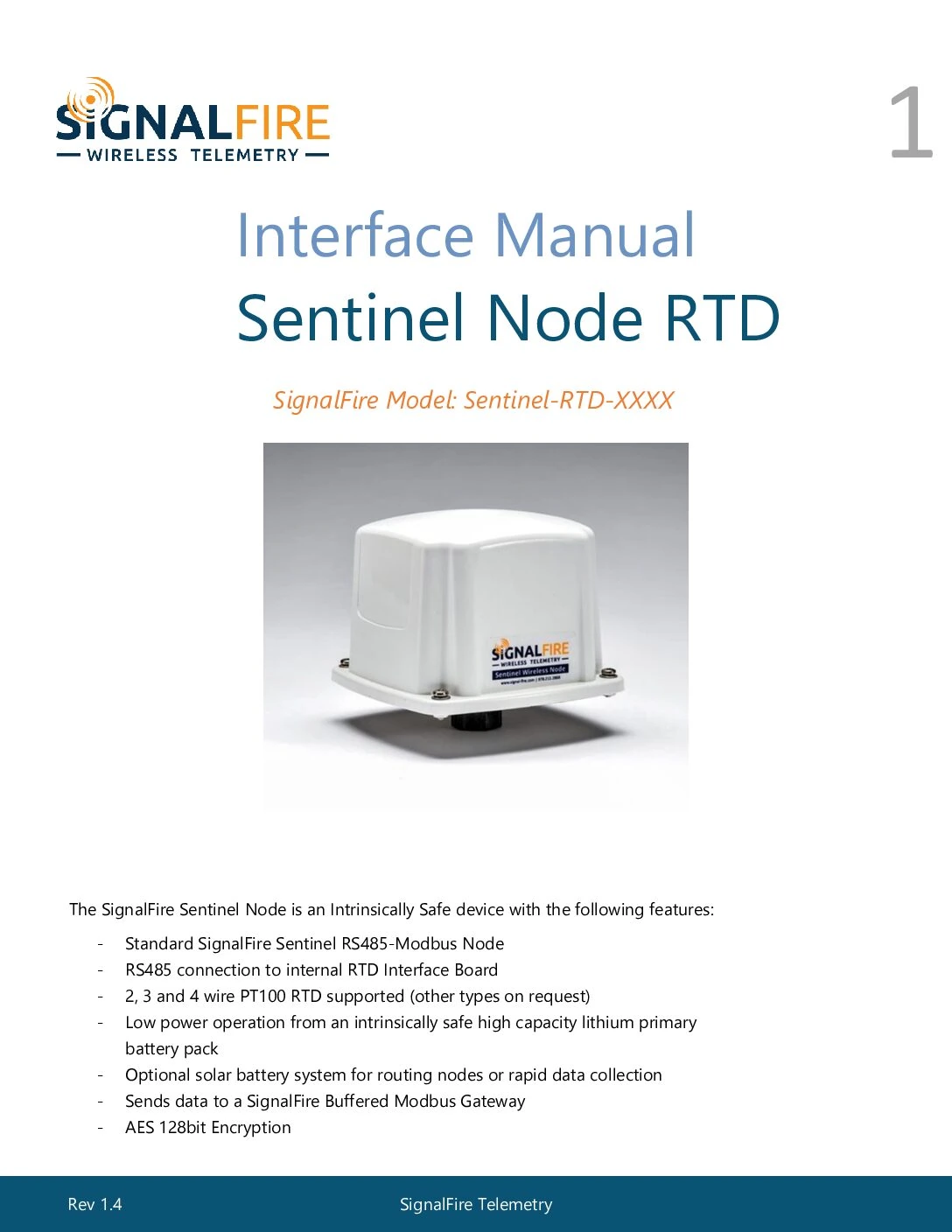 Sentinel – RTD Manual