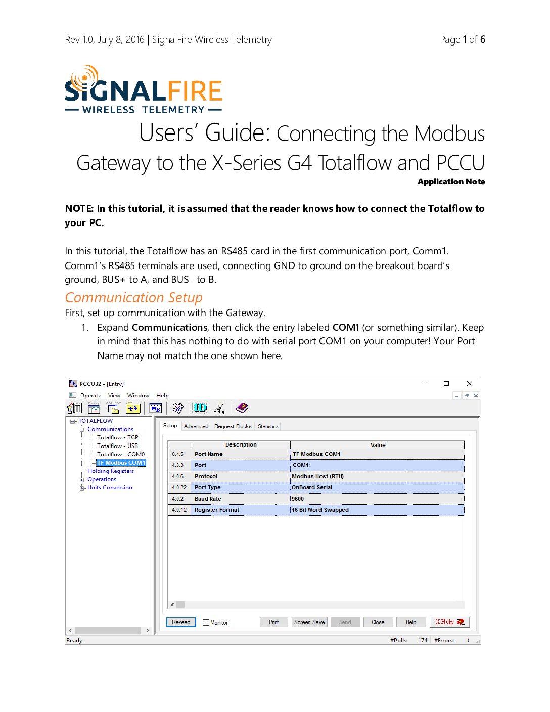 Reading a SignalFire Gateway with a TotalFlow