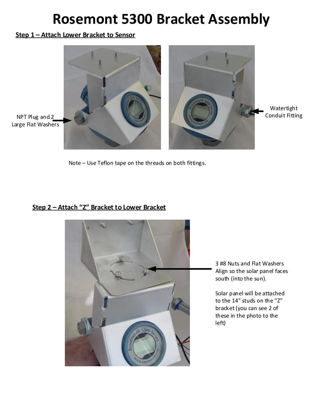 Sentinel Solar Rosemont 5300 Bracket Assembly