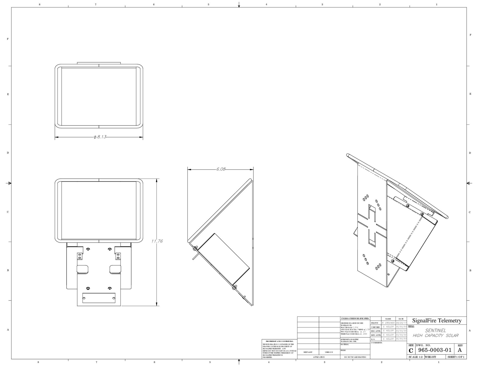 Sentinel HC Solar Mechanical Drawing