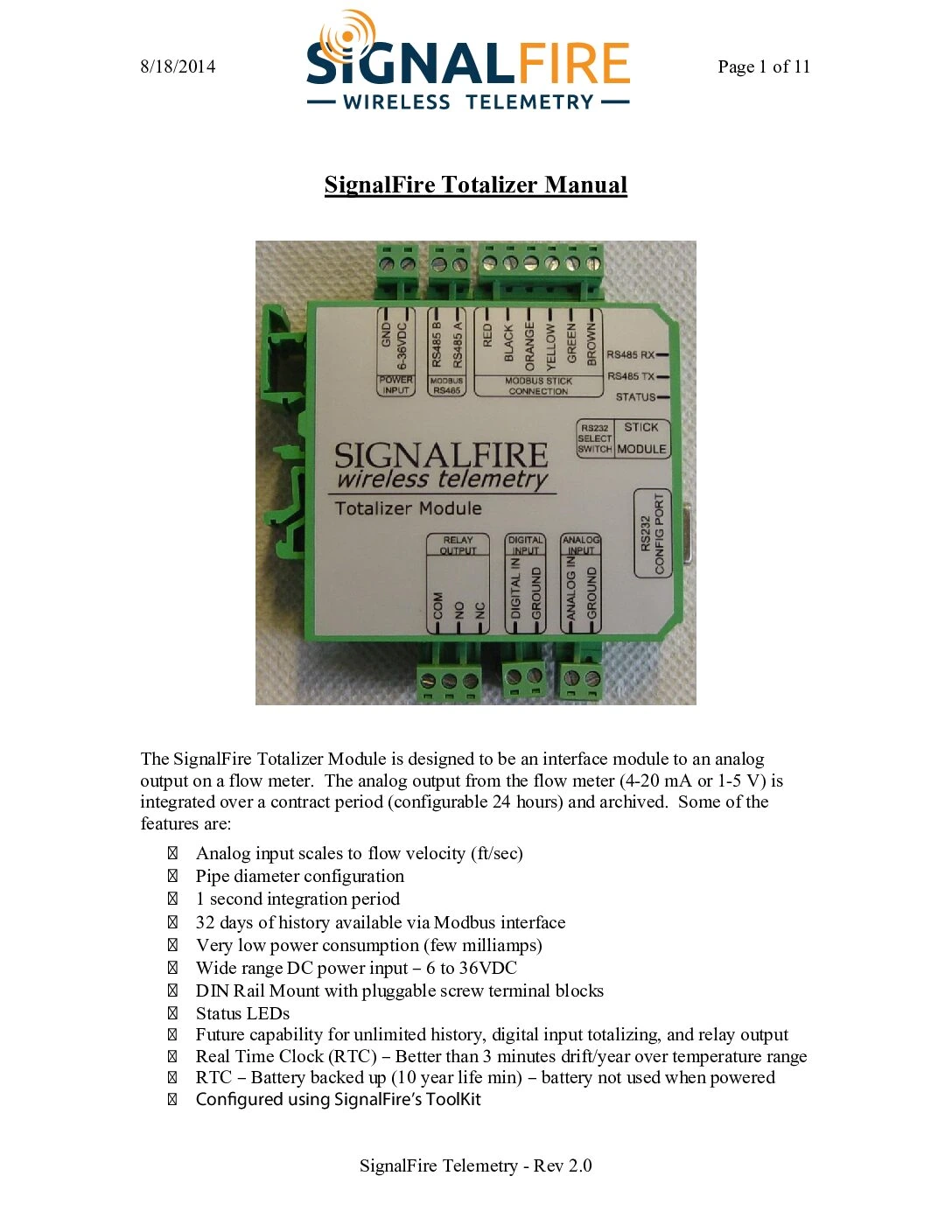 Totalizer Module Manual