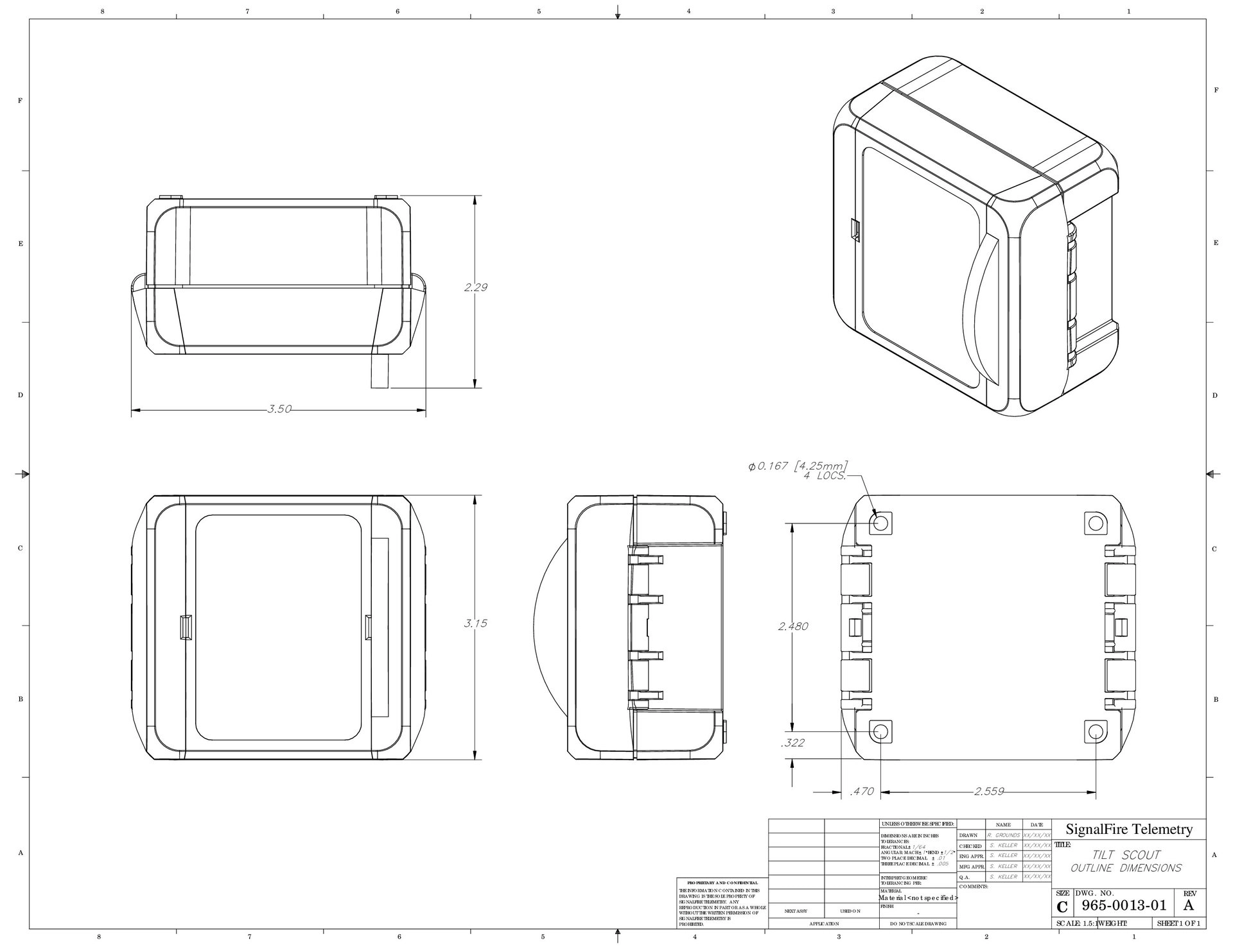 Tilt Scout Dimensional Drawing