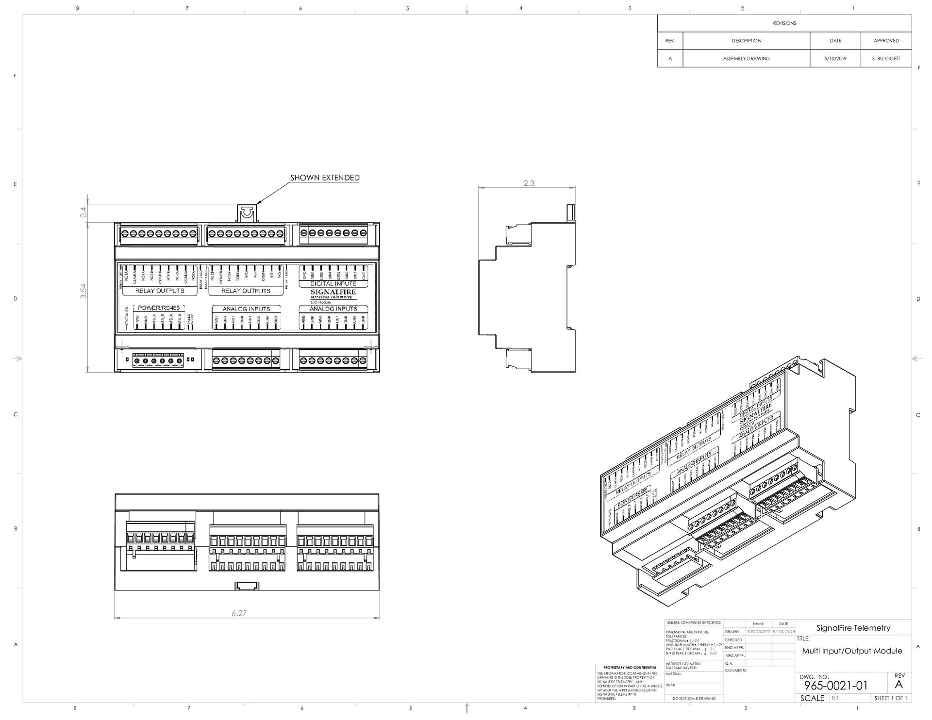 Multi Input-Output Module Dimensional Drawing