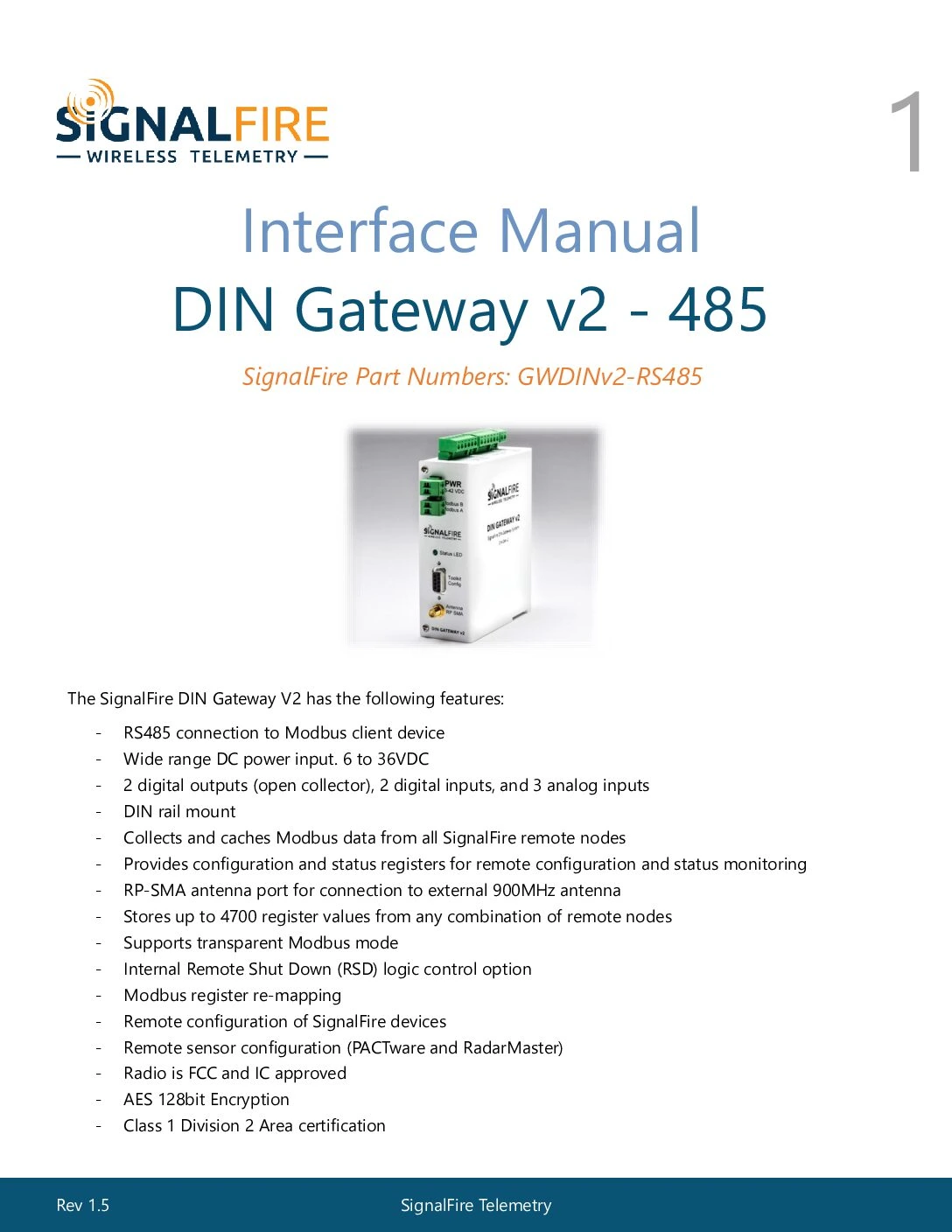 DIN Gateway RS485 Manual