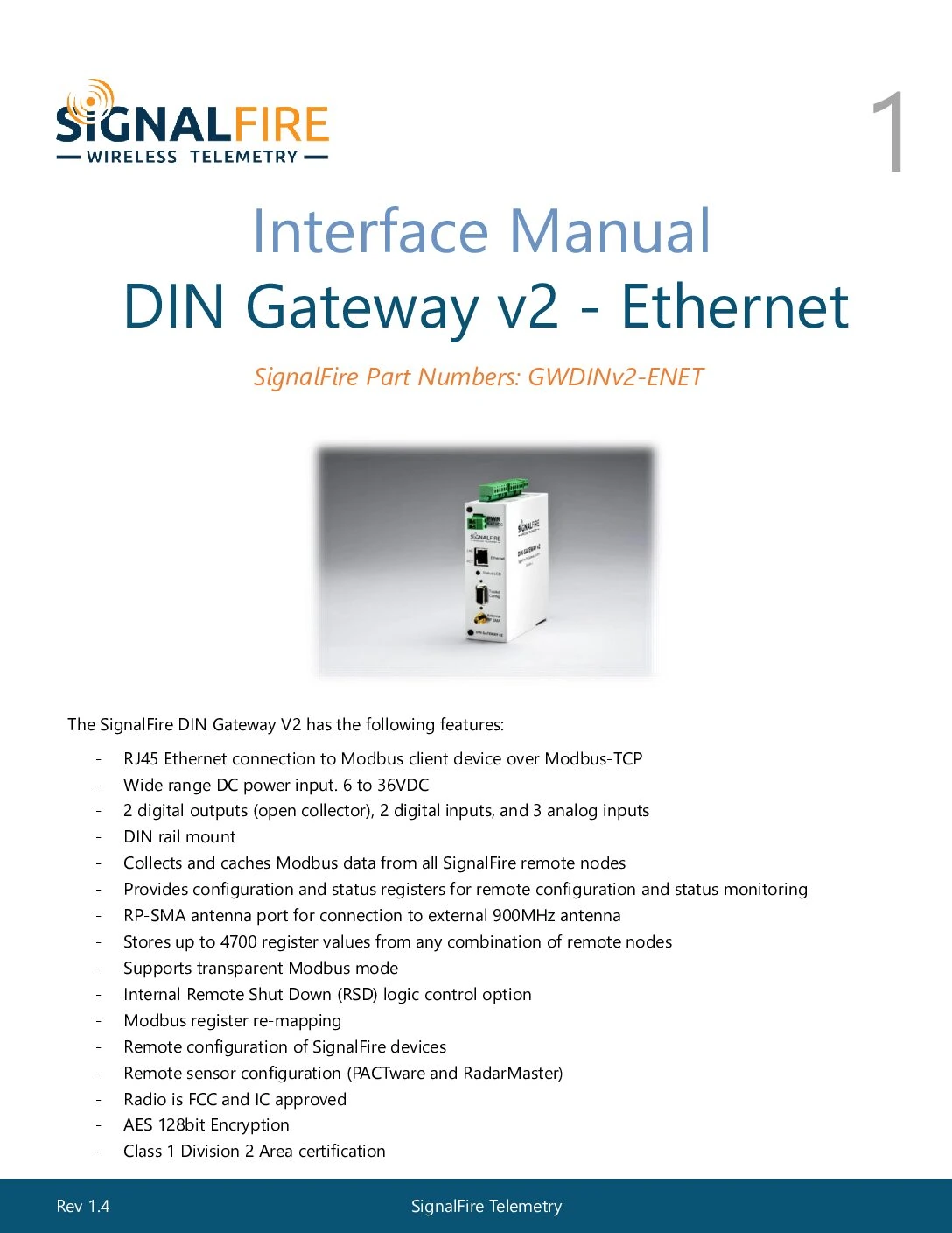 DIN Gateway Ethernet Manual