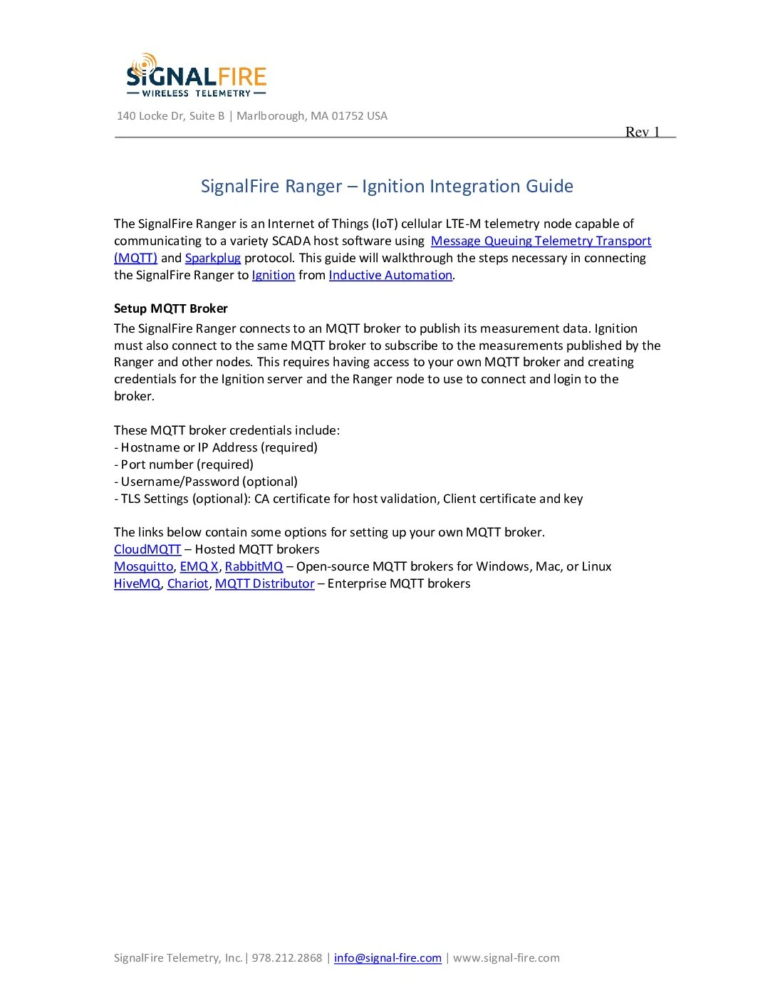 RANGER – Ignition Integration Guide