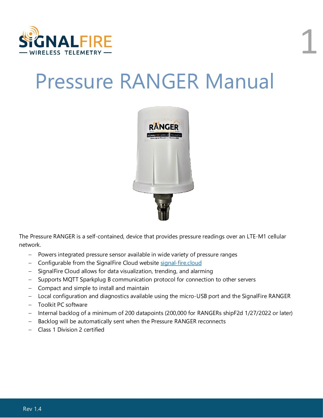 Pressure RANGER Manual
