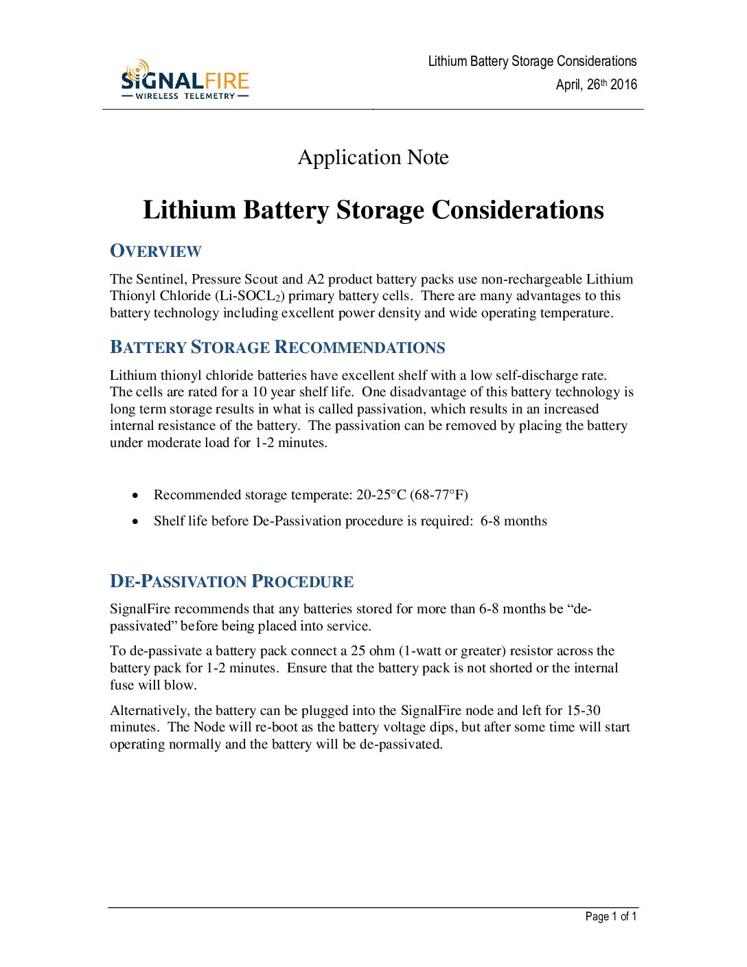 Lithium Battery Storage Considerations