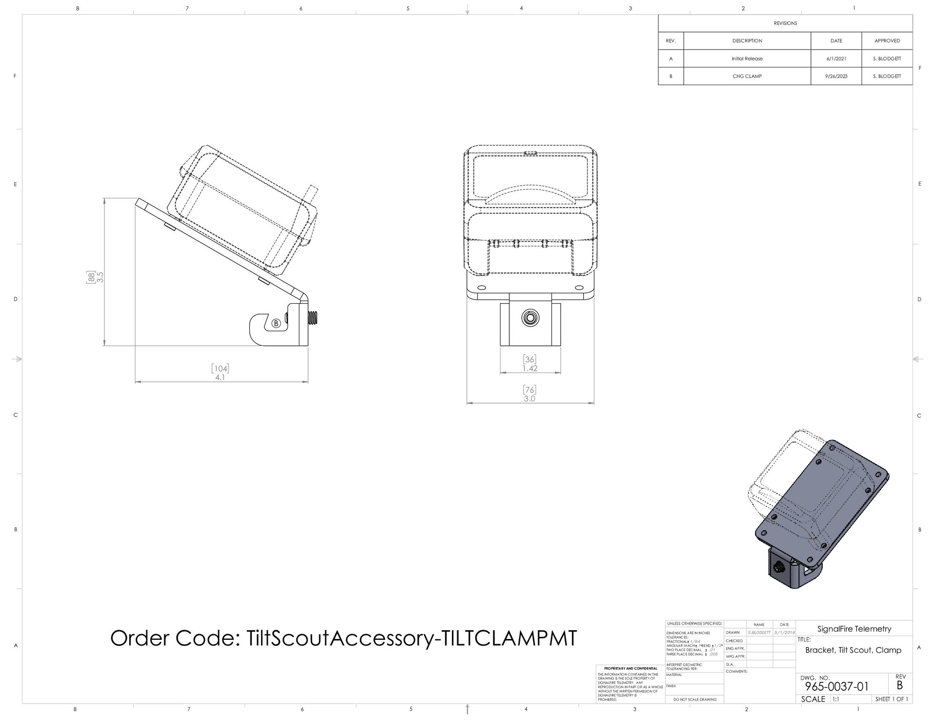 Tilt Scout Clamp Drawing