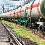 Railway tanks with oil