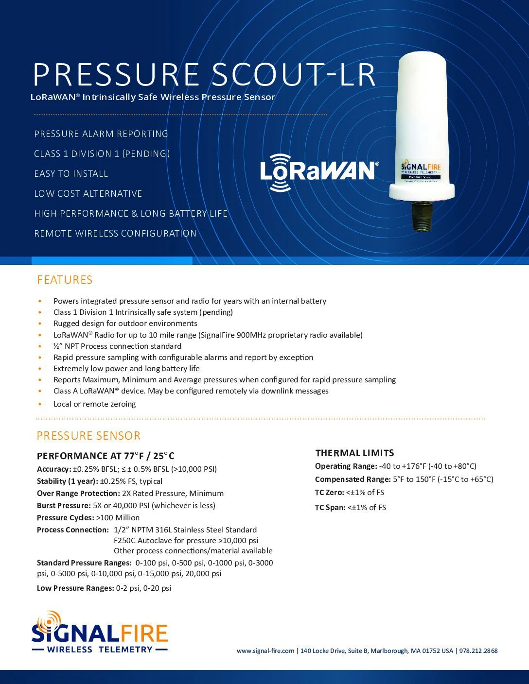 Pressure Scout-LR Datasheet